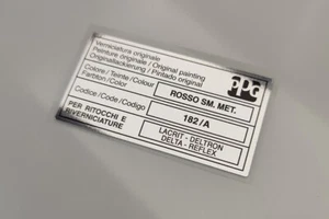 PANDA 4x4 restauro Adesivo etichetta epoca 141 PPG Rosso SM met 182/A  sisley - Zdjęcie 1 z 3