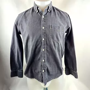 J Crew Jeans Shirt Mens Medium Black Grey Denim Slim Untucked Fit Casual Rugged - Picture 1 of 9