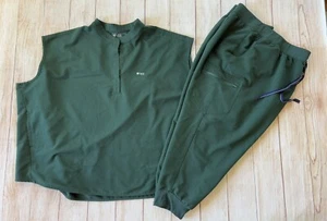 Figs Technical Collection Women’s Size 6XL Joggers /Top 2 Piece Scrubs Set Green - Picture 1 of 13