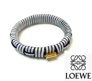 Extreme Loewe Woven Leather Bangle Bracelet Black And White Intrecciato - Picture 1 of 14