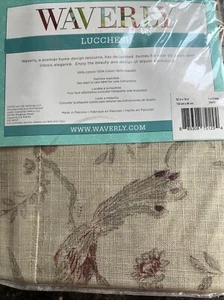 Waverly LUCCHESE GIARDINO Farmhouse Floral Rose Beige Tie Up Valance, 52"x18" - Picture 1 of 3