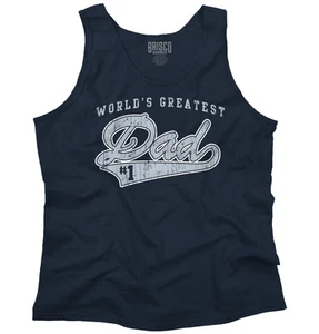 Varsity Father's Day World's Greatest Dad Mens Tank Tops Sleeveless Shirt Tee - Picture 1 of 6