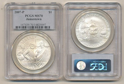 2007 P JAMESTOWN PCGS MS70 Commemorative Silver Dollar Cover