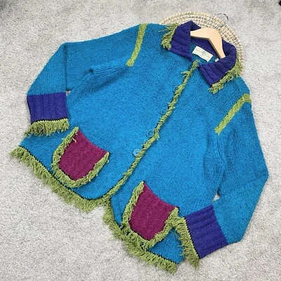 Design Options Philip & Jane Gordon Cardigan Knit Sweater Fringe Artsy Retro 1X - Image 1 of 4