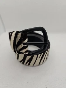 Topman Men Leather Belt Size S Striped Regular Buckle To Fit 30-34 in Waist