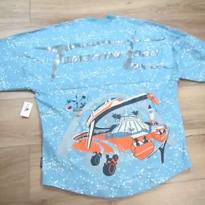 NEW DISNEY SPIRIT JERSEY TOMORROWLAND SHIRT MONORAIL VINTAGE TRON SPACE MOUNTAIN - Picture 1 of 5