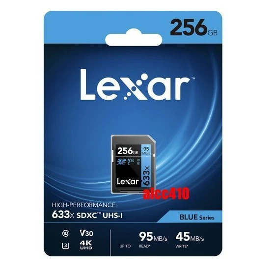 Lexar 256GB SDXC Memory Card 633x UHS-1 95MB/s U3 4K Extreme AU - Image 1 of 1