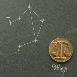 STERNZEICHEN »WAAGE« IM ZEICHEN DER STERNE - BRONZE UND SCHIEFER, WANDBILD - Bild 1 von 1