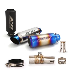 Black Mid Exhaust Connect Pipe Muffler Tip For Kawasaki ER6N Ninja 650 2012-2016 - Picture 1 of 12