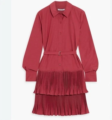Mini Camisa Vestido Derek Lam 10 Crosby Para Mujer Rosa Esterlina Plisada Talla 4 Foto 1 de 4