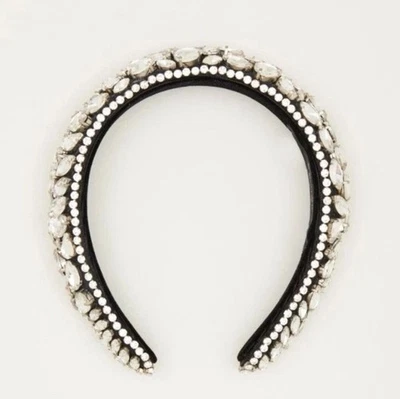 NWT Weekend Max Mara Label-cut Glass Rhinestones Headband Size:OS Winter/Holiday - Image 1 of 4