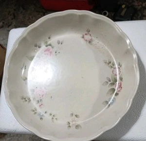 Pfaltzgraff Tea Rose Stoneware Fluted Baking Pie Plate Pan Dish (Pfbin) - Picture 1 of 1