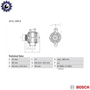 ALTERNATOR 0 986 043 900 FOR MERCEDES-BENZ SPRINTER/Dump/Truck/5-t/3-t/Van/Bus - Picture 1 of 9