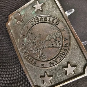 Disabled American Veterans Brass Belt Buckle Military Armed Forces Vintage - Picture 1 of 6