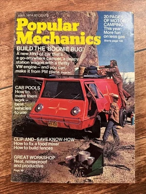 Vintage Popular Mechanics Magazine March 1974 ~ Garage Shelves ~ Fluorescent - Image 1 of 4