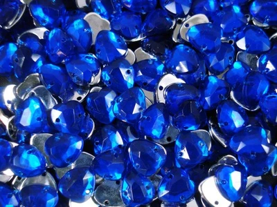Sew-on Gems Hearts Blue 100pc DIY Crafts Jewellery Sewing Costumes - image 1 of 2
