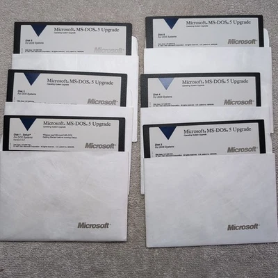 Microsoft MS-DOS 5 Upgrade 5.25" Floppy Floppies 1991 - Image 1 of 4