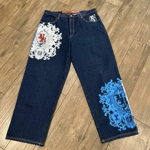 Jeans Vintage Ruff Ryders Denim RR Logo Baggy Uomo W40 Raro 1999 Y2k DMX - Foto 1 di 14