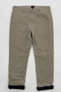 J Crew Sutton Flanell gefütterte khaki Hose gerade Passform Herren 33 x 32 beige klassisch - Bild 1 von 5