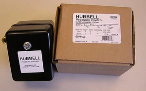 69HAU1 AIR COMPRESSOR PRESSURE SWITCH 115-150PSI W/UNLOADER FURNAS/HUBBELL USA - Picture 1 of 5