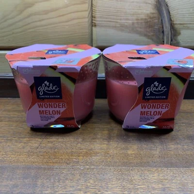 ( Lot Of 2 ) Glade Wonder Melon Limited Edition,  3 Wick Candles, 6.8 Oz Each - Image 1 of 3
