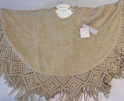 Nueva Falda Shabby Chic 52” Árbol de Navidad Crema Beige Dorado Boho Foto 1 de 4