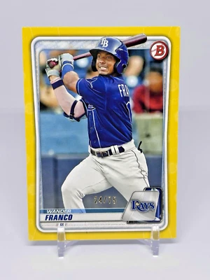 WANDER FRANCO 2020 BOWMAN YELLOW BORDER TAMPA BAY RAYS /75 - Image 1 of 2
