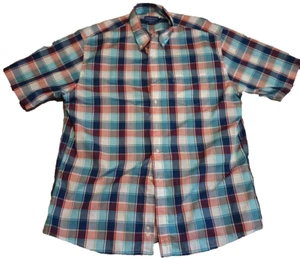 Pendleton Shirt Men XL Blue Red White Plaid Short Sleeve Button up 100% Cotton - Picture 1 of 6