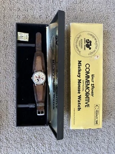 VTG Bradley Mickey Mouse Watch Commemorative Series 50 Happy Years Untested - Picture 1 of 7