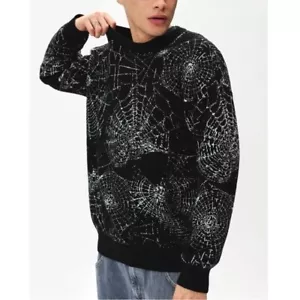 Urban Outfitters Raro Maglione Pullover BDG Spider Web Hoth Punk Grafico - Foto 1 di 5