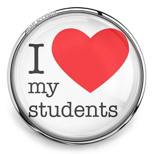 I Heart Students a presión joyería jengibre dije 18 mm maestro amor escuela botón a presión - Imagen 1 de 9