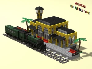 Lego 1940's African Train Station & Train building instruction! PDF - LDD - HTML - Picture 1 of 9