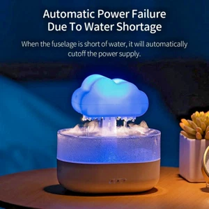 Rain Cloud Night Light Humidifier With Raining Water Drop - Picture 1 of 7