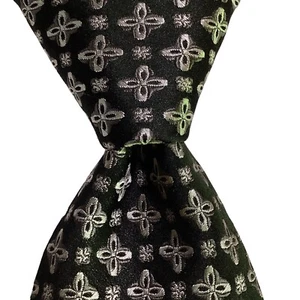 DANIEL MILANO Men's 100% Silk Necktie ITALY Designer Geometric Black/Gray NWT - Picture 1 of 3