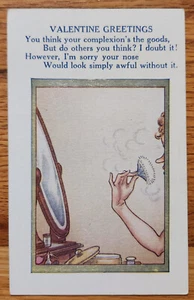 Valentine Greetings Comic Postcard PC Circa 1909 Unused - Picture 1 of 1