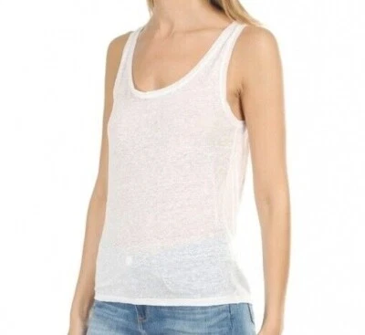 Majestic Paris Extrafine Linen Sheer White Tank; 3 Large - Image 1 of 4