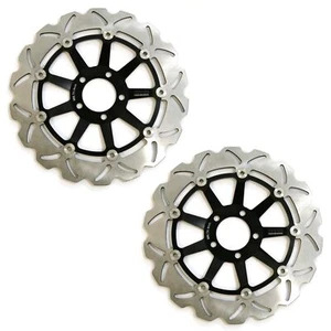 Rezo Wavy Front Brake Rotor Discs Pair for Kawasaki ZX-7R Ninja 96-03 - Picture 1 of 7