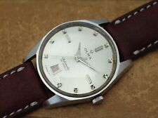 Vintage mens Olma automatic with date all steel case screw back nice model rare!