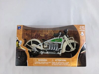 NEWRAY 1:12 DIE-CAST WITH PLASTIC INDIAN MOTORCYCLE BROWN 42113 - Image 1 of 4