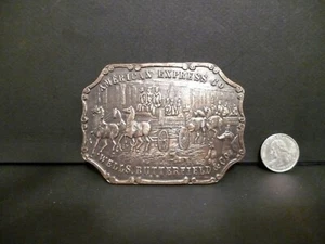 BELT BUCKLE VTG WELLS BUTTER FIELD BRONZE AMERICAN.CO 3 3/4" W COLLECTION 2302 - Picture 1 of 4