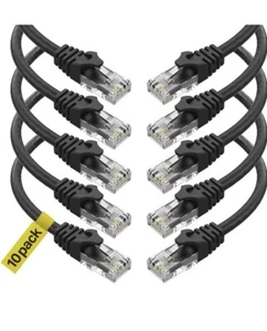 Cat6 Ethernet Cable, 8 Feet (10 Pack) LAN, Utp Cat 6, RJ45, Network Cord, Patch, - Picture 1 of 10
