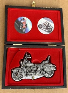 Vintage Harley Davidson Motorcycle Shaped Heavy Pocket Knife W/Display Box Bike - Picture 1 of 7
