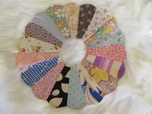Vintage Quilt Block-Dresden Plate-Feed Sack-Fabric-Craft-13 inch - Picture 1 of 2
