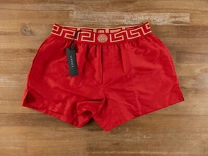 VERSACE red Medusa La Greca waistband swim shorts Size 3 / Small gay lgbt pride - Picture 1 of 8