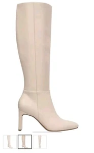 Alfani Gr. 5M Tristanne Reißverschluss hohe kniehohe Stiefel Schuhe knochen/beige, neu - Bild 1 von 13