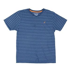 NAUTICA Striped T-Shirt Blue V-Neck Short Sleeve Boys XL - Picture 1 of 6