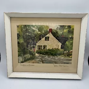 Vintage Sunshine And Shadows signiert William McK Spierer Aquarell Cottagecore - Bild 1 von 11