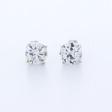 1.66ct tw F-VS2 Round Cut Natural Earth Mined Certified Diamonds 14K Gold Studs