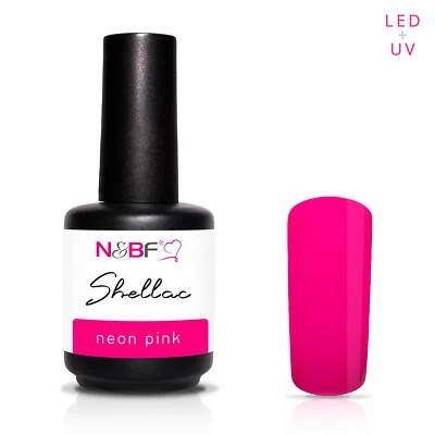 N&BF Shellac LED + UV Gel Nagellack kratzfest & splitterfest | Neon Pink - Bild 1 von 4