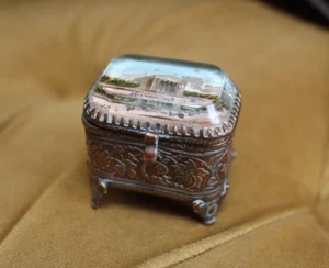 Souvenir Trinket Box, Bevelled Glass, La Madelaine, Grand Tour - Picture 1 of 16